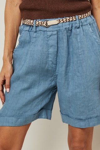 Linnen Short - Blauw