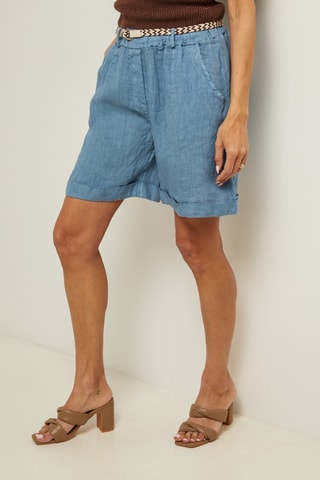 Linnen Short - Blauw
