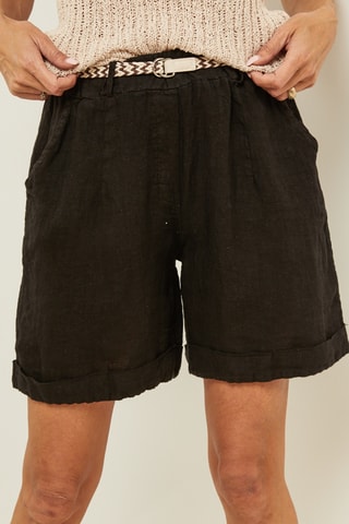 Linnen Short - Zwart