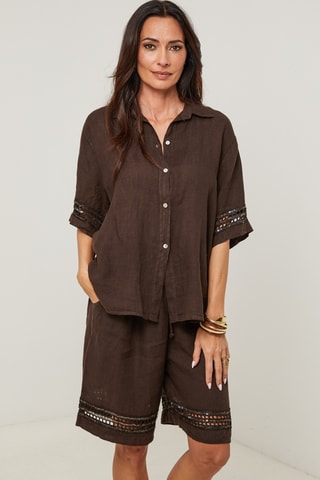 Linnen Blouse - Bruin