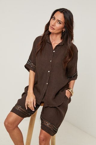 Linnen Blouse - Bruin