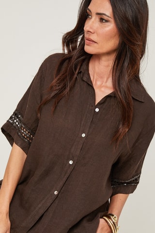 Linnen Blouse - Bruin