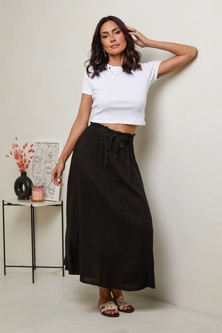 Lange Rok Hoge Taille - Zwart