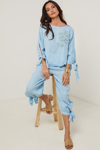 Linnen Top - Blauw