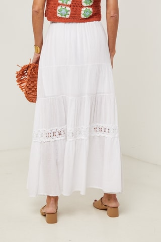 Lange Jurk met Hoge Taille - Wit