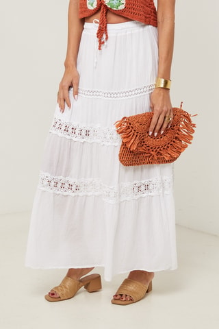 Lange Jurk met Hoge Taille - Wit