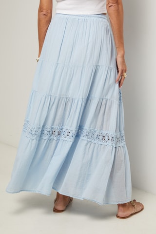 Lange Jurk met Hoge Taille - Blauw