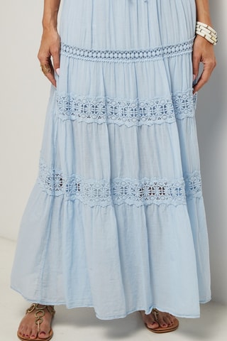 Lange Jurk met Hoge Taille - Blauw
