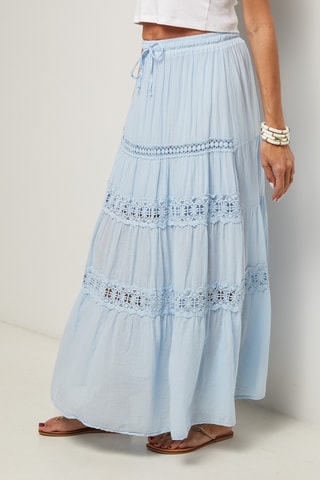 Lange Jurk met Hoge Taille - Blauw