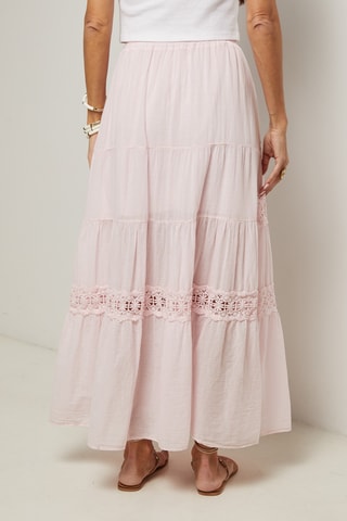 Lange Jurk met Hoge Taille - Roze