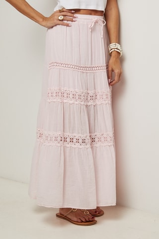 Lange Jurk met Hoge Taille - Roze