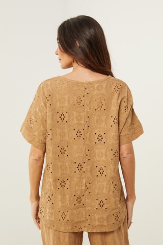 Linnen Top - Camel