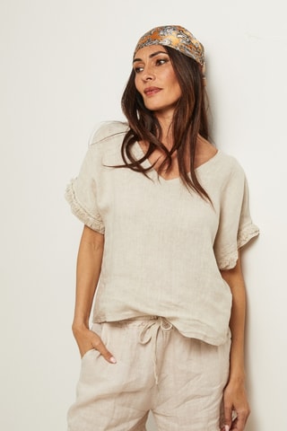 Linnen Top - Beige