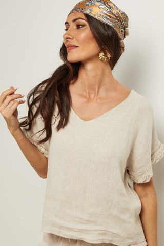 Linnen Top - Beige
