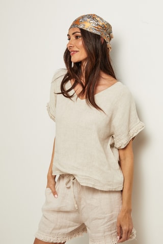 Linnen Top - Beige