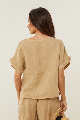 Linnen Top - Camel