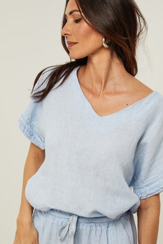 Linnen Top - Blauw