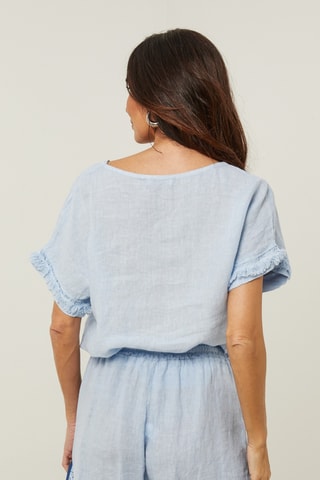 Linnen Top - Blauw
