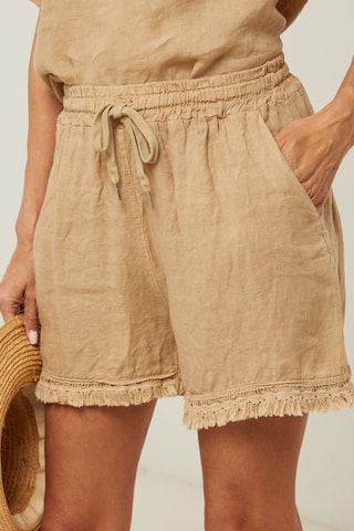 Linnen Short - Camel