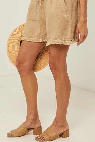 Linnen Short - Camel