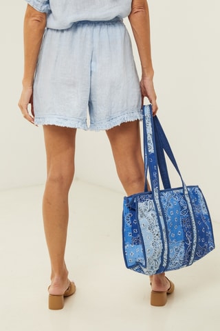 Linnen Short - Blauw