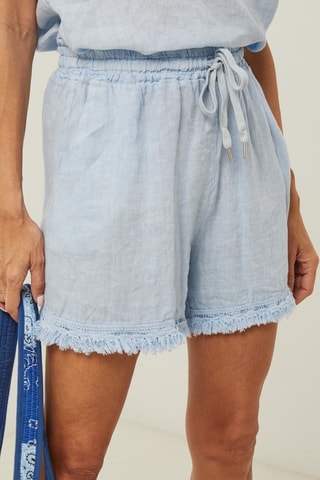 Linnen Short - Blauw
