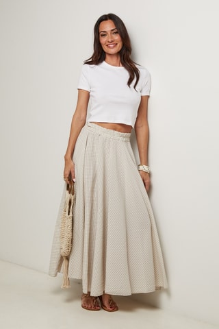 Lange Jurk met Hoge Taille - Beige