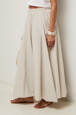 Lange Jurk met Hoge Taille - Beige