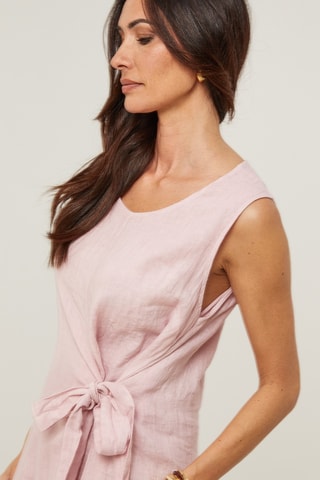 Linnen Midi-jurk - Roze