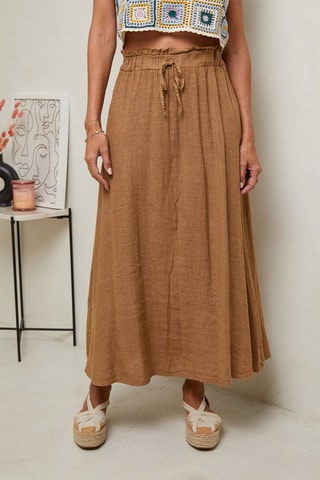 Lange Rok Hoge Taille - Bruin