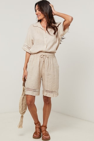 Linnen Short - Beige