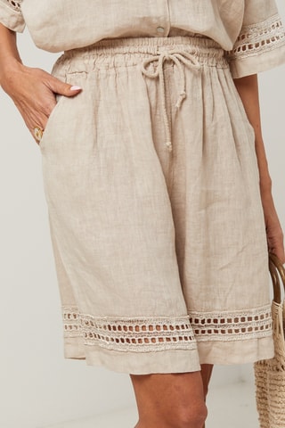 Linnen Short - Beige