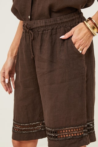Linnen Short - Bruin