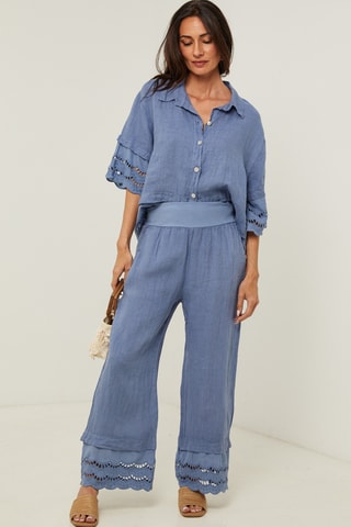 Linnen Broek - Blauw