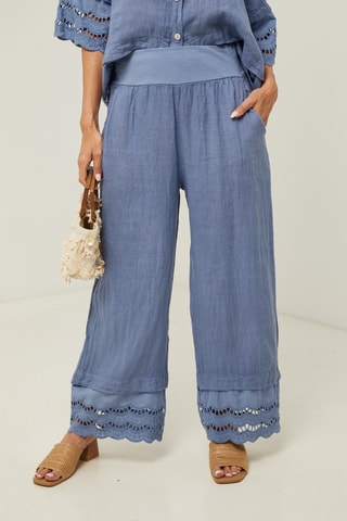 Linnen Broek - Blauw