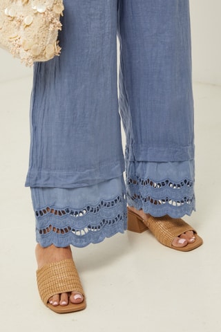 Linnen Broek - Blauw