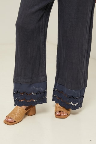 Linnen Broek - Marineblauw