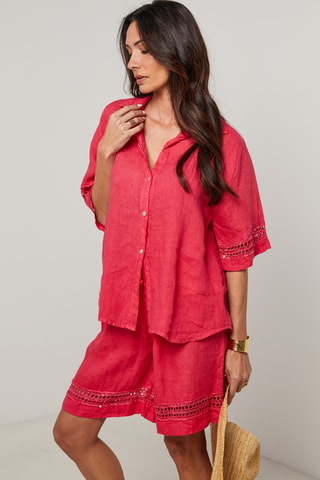 Linnen Blouse - Roze