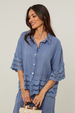 Linnen Blouse - Blauw