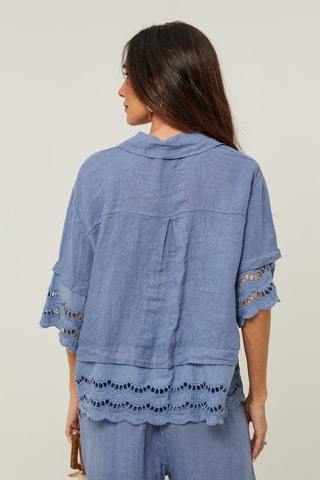 Linnen Blouse - Blauw