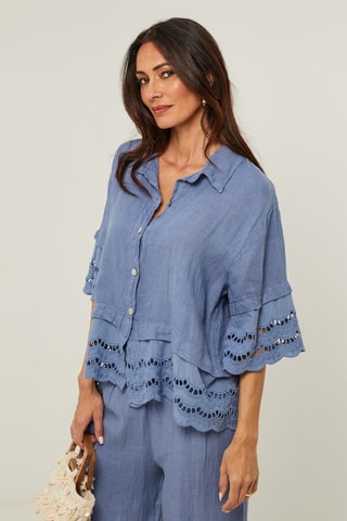 Linnen Blouse - Blauw