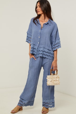 Linnen Blouse - Blauw