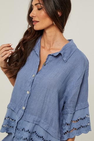 Linnen Blouse - Blauw