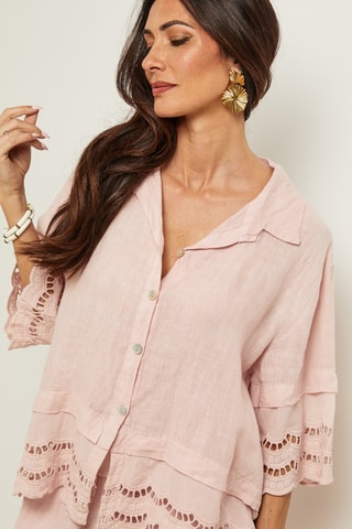 Linnen Blouse - Roze