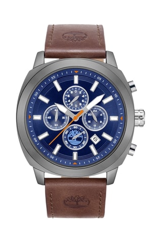 Leren Horloge - Chronograaf - Bruin en Grijs