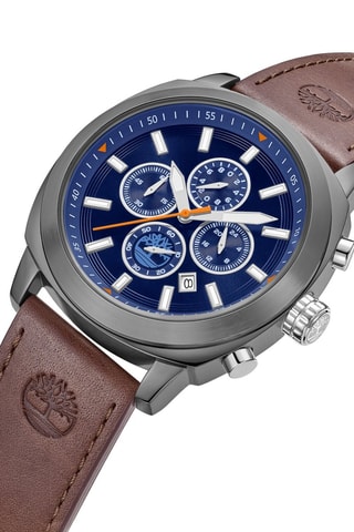 Leren Horloge - Chronograaf - Bruin en Grijs