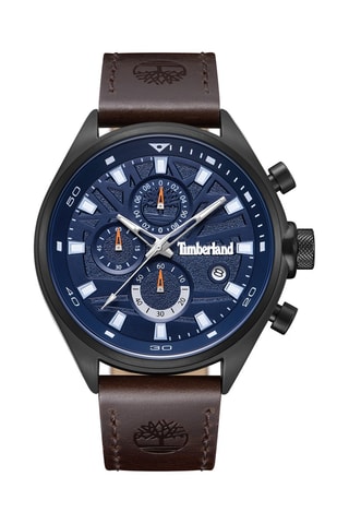 Leren Quartz Horloge Carrabassett-Z - Stopwatch - Bruin en Zwart