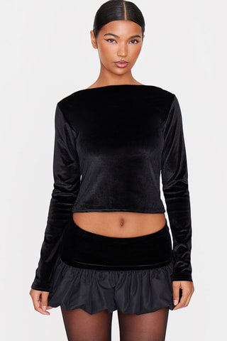 Top in velluto - Nero