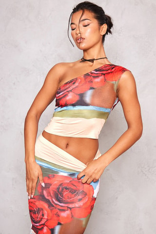 Crop top asimmetrico - Rosso