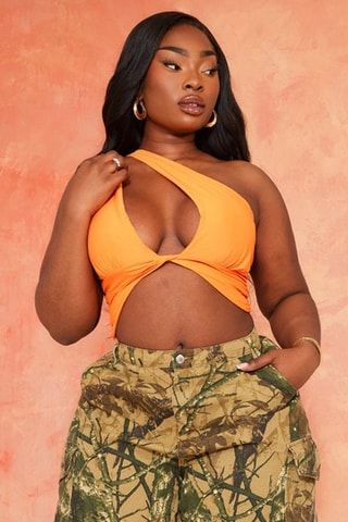 Crop top asimmetrico - Arancione